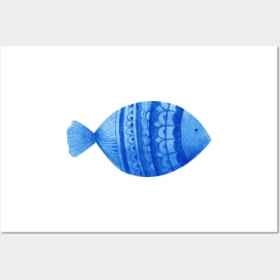 blue fish Posters and Art